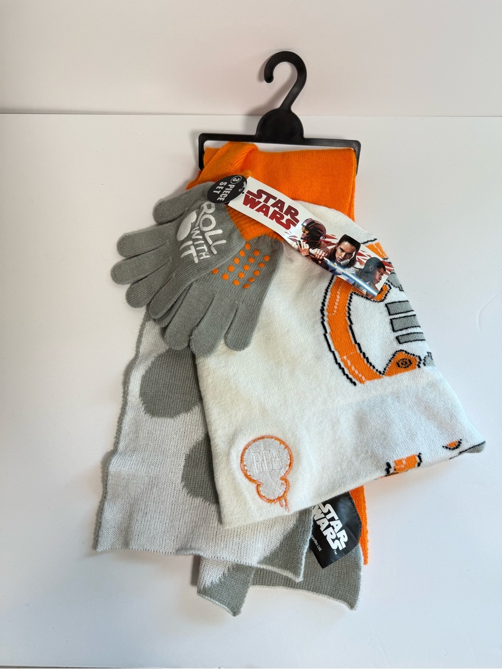 Star Wars Kids BB-8 Scarf, Hat & Gloves Set - Orange, White, Gray